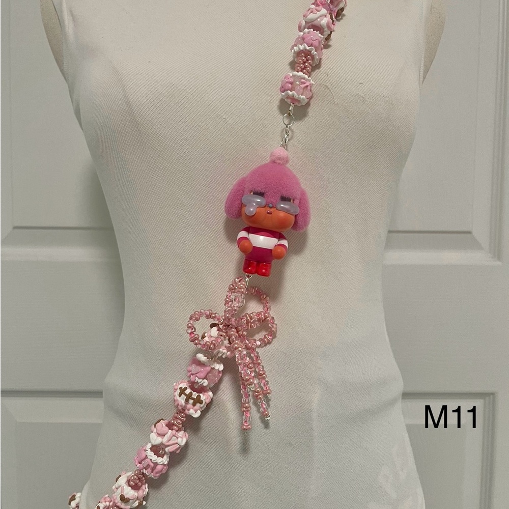 Handmade Crossbody Phone Strap with Figure Toy adjustable for Phone Lanyard,Bag